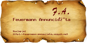 Feuermann Annunciáta névjegykártya